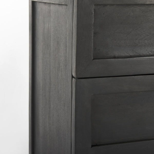 Mercana Divina Accent Cabinet – Handcrafted Mango Wood with Unique Marble Top & Sleek Iron Base for Storage 69201-AB