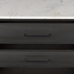 Mercana Divina Sideboard - Handcrafted Mango Wood with Unique Marble Top and Sturdy Iron Base for Storage 69208-AB