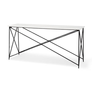 Mercana Lorlei Console Table - Elegant Marble Top with Industrial Iron Base for Modern Living Spaces 69248-AB