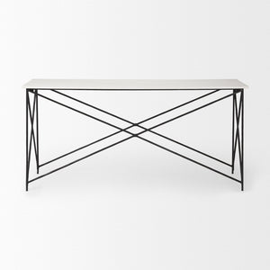 Mercana Lorlei Console Table - Elegant Marble Top with Industrial Iron Base for Modern Living Spaces 69248-AB