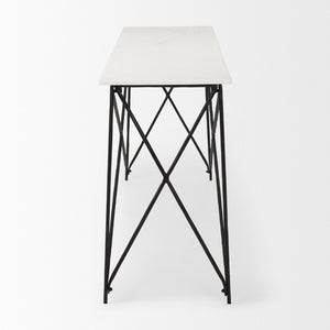 Mercana Lorlei Console Table - Elegant Marble Top with Industrial Iron Base for Modern Living Spaces 69248-AB