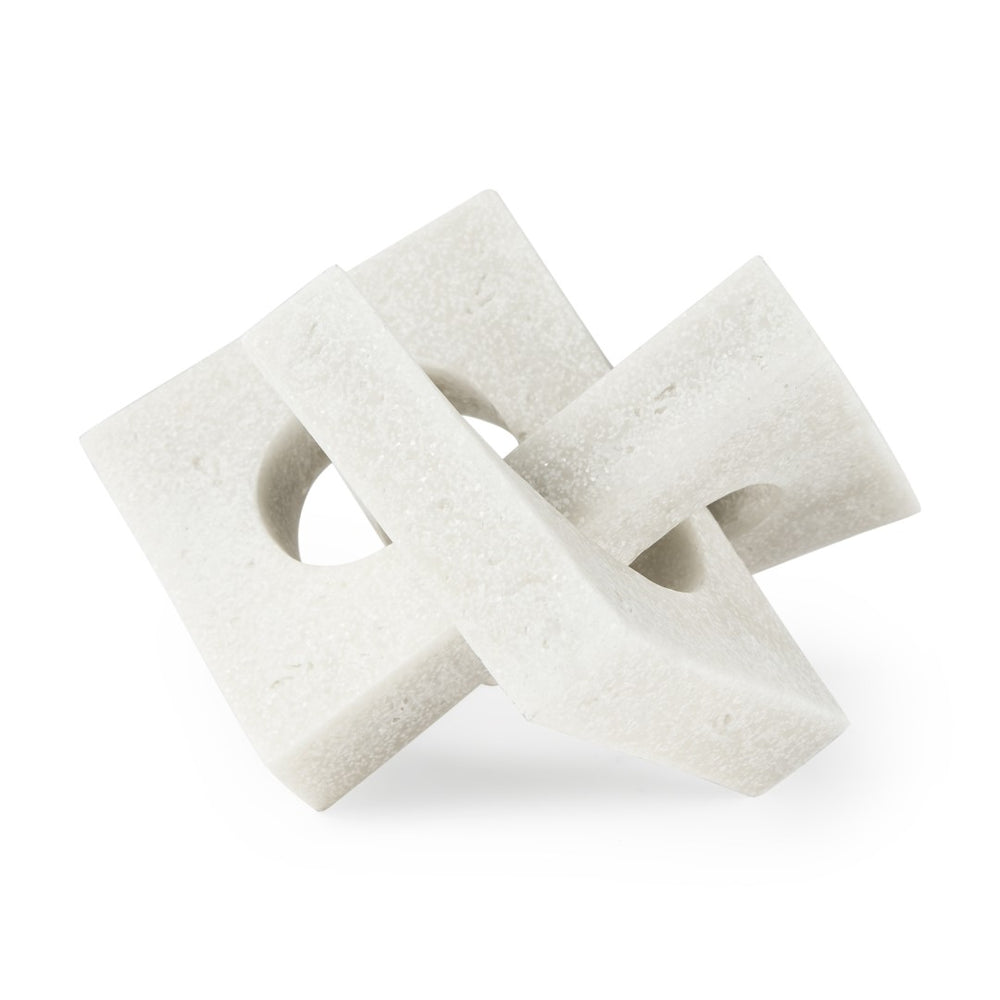 Mercana Linx Elegant Granite-Look Resin Sculpture for Stylish Home Decor and Tactile Visual Interest White Granite Resin | Small 70173