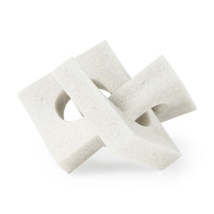 Mercana Linx Elegant Granite-Look Resin Sculpture for Stylish Home Decor and Tactile Visual Interest White Granite Resin | Small 70173