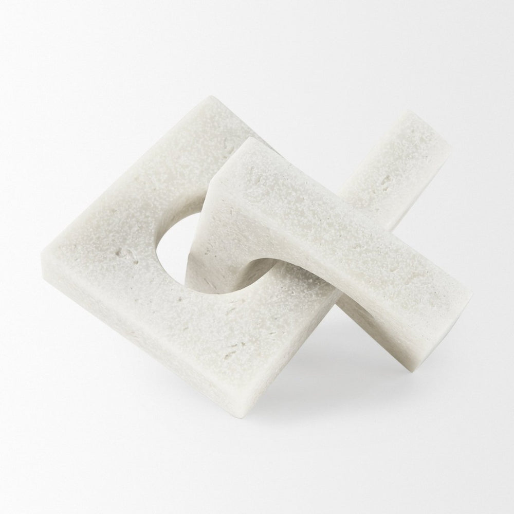 Mercana Linx Elegant Granite-Look Resin Sculpture for Stylish Home Decor and Tactile Visual Interest White Granite Resin | Small 70173