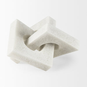 Mercana Linx Elegant Granite-Look Resin Sculpture for Stylish Home Decor and Tactile Visual Interest White Granite Resin | Small 70173