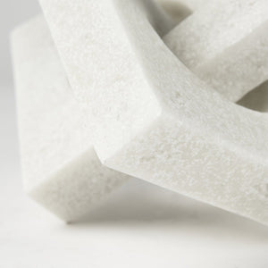 Mercana Linx Elegant Granite-Look Resin Sculpture for Stylish Home Decor and Tactile Visual Interest White Granite Resin | Small 70173