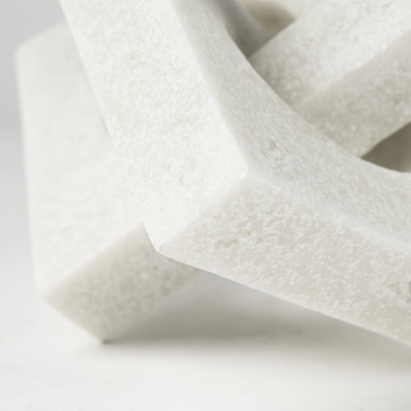 Mercana Linx Elegant Granite-Look Resin Sculpture for Stylish Home Decor and Tactile Visual Interest White Granite Resin | Small 70173