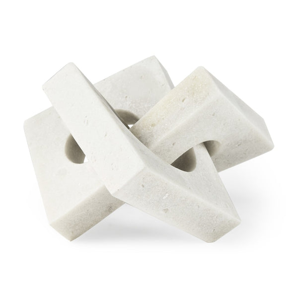 Mercana Linx Elegant Granite-Look Resin Sculpture for Stylish Home Decor and Tactile Visual Interest White Granite Resin | Large 70174