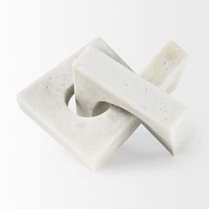 Mercana Linx Elegant Granite-Look Resin Sculpture for Stylish Home Decor and Tactile Visual Interest White Granite Resin | Large 70174