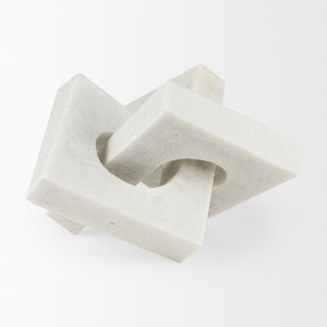 Mercana Linx Elegant Granite-Look Resin Sculpture for Stylish Home Decor and Tactile Visual Interest White Granite Resin | Large 70174