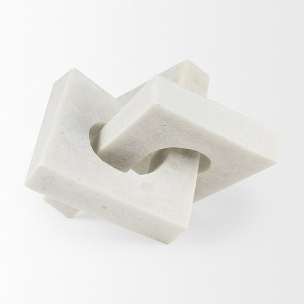 Mercana Linx Elegant Granite-Look Resin Sculpture for Stylish Home Decor and Tactile Visual Interest White Granite Resin | Large 70174