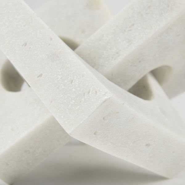 Mercana Linx Elegant Granite-Look Resin Sculpture for Stylish Home Decor and Tactile Visual Interest White Granite Resin | Large 70174