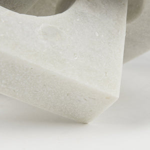 Mercana Linx Elegant Granite-Look Resin Sculpture for Stylish Home Decor and Tactile Visual Interest White Granite Resin | Large 70174