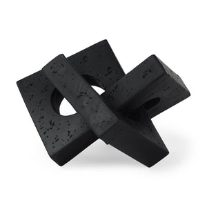 Mercana Linx Decorative Sculpture - Modern Abstract Object to Elevate Your Home Decor with Sophisticated Style Matte Black Resin | Small 70175