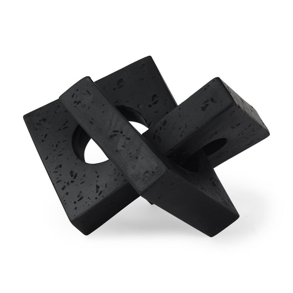 Mercana Linx Decorative Sculpture - Modern Abstract Object to Elevate Your Home Decor with Sophisticated Style Matte Black Resin | Small 70175