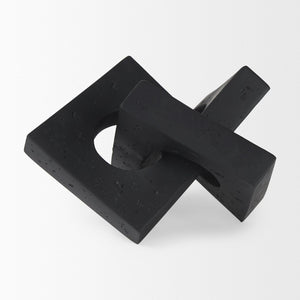 Mercana Linx Decorative Sculpture - Modern Abstract Object to Elevate Your Home Decor with Sophisticated Style Matte Black Resin | Small 70175