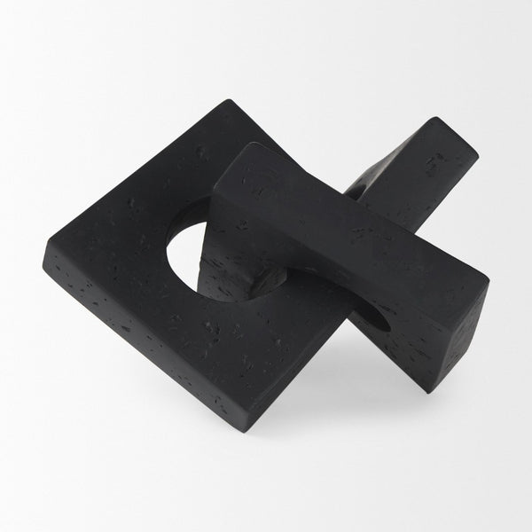 Mercana Linx Decorative Sculpture - Modern Abstract Object to Elevate Your Home Decor with Sophisticated Style Matte Black Resin | Small 70175