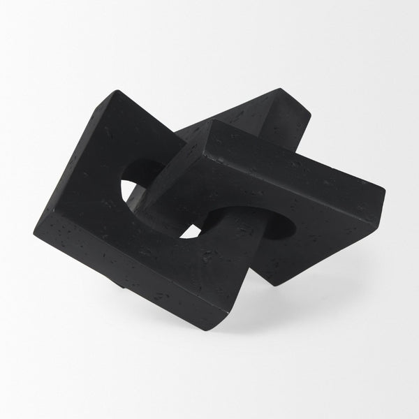 Mercana Linx Decorative Sculpture - Modern Abstract Object to Elevate Your Home Decor with Sophisticated Style Matte Black Resin | Small 70175