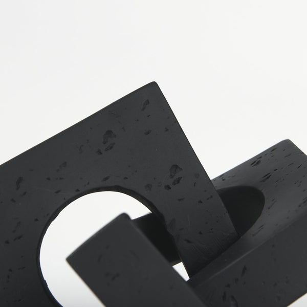 Mercana Linx Decorative Sculpture - Modern Abstract Object to Elevate Your Home Decor with Sophisticated Style Matte Black Resin | Small 70175