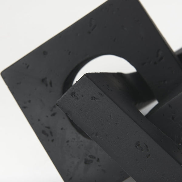 Mercana Linx Decorative Sculpture - Modern Abstract Object to Elevate Your Home Decor with Sophisticated Style Matte Black Resin | Small 70175