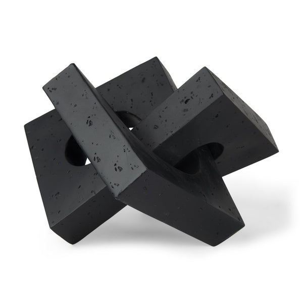 Mercana Linx Decorative Sculpture - Modern Abstract Object to Elevate Your Home Decor with Sophisticated Style Matte Black Resin | Large 70176