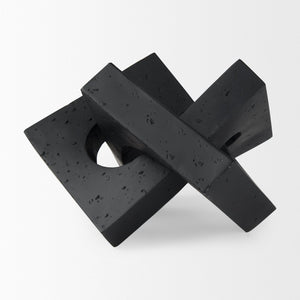 Mercana Linx Decorative Sculpture - Modern Abstract Object to Elevate Your Home Decor with Sophisticated Style Matte Black Resin | Large 70176