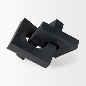 Mercana Linx Decorative Sculpture - Modern Abstract Object to Elevate Your Home Decor with Sophisticated Style Matte Black Resin | Large 70176