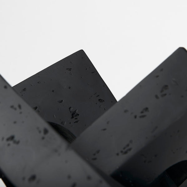 Mercana Linx Decorative Sculpture - Modern Abstract Object to Elevate Your Home Decor with Sophisticated Style Matte Black Resin | Large 70176