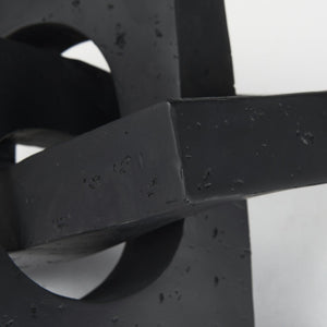Mercana Linx Decorative Sculpture - Modern Abstract Object to Elevate Your Home Decor with Sophisticated Style Matte Black Resin | Large 70176