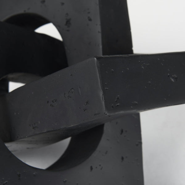 Mercana Linx Decorative Sculpture - Modern Abstract Object to Elevate Your Home Decor with Sophisticated Style Matte Black Resin | Large 70176
