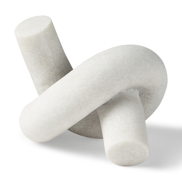Mercana Otto Knot Sculpture in Cream Granite Resin - Elegant Decorative Object for Modern Home Décor White Granite Resin | Small 70177