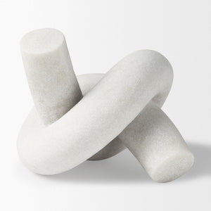 Mercana Otto Knot Sculpture in Cream Granite Resin - Elegant Decorative Object for Modern Home Décor White Granite Resin | Small 70177