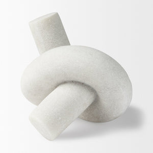 Mercana Otto Knot Sculpture in Cream Granite Resin - Elegant Decorative Object for Modern Home Décor White Granite Resin | Small 70177