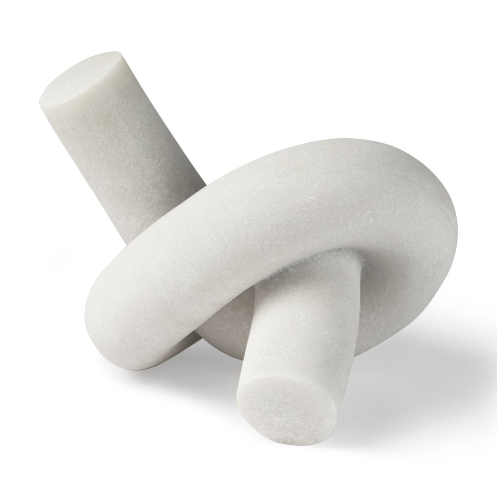 Mercana Otto Knot Sculpture in Cream Granite Resin - Elegant Decorative Object for Modern Home Décor White Granite Resin | Large 70178