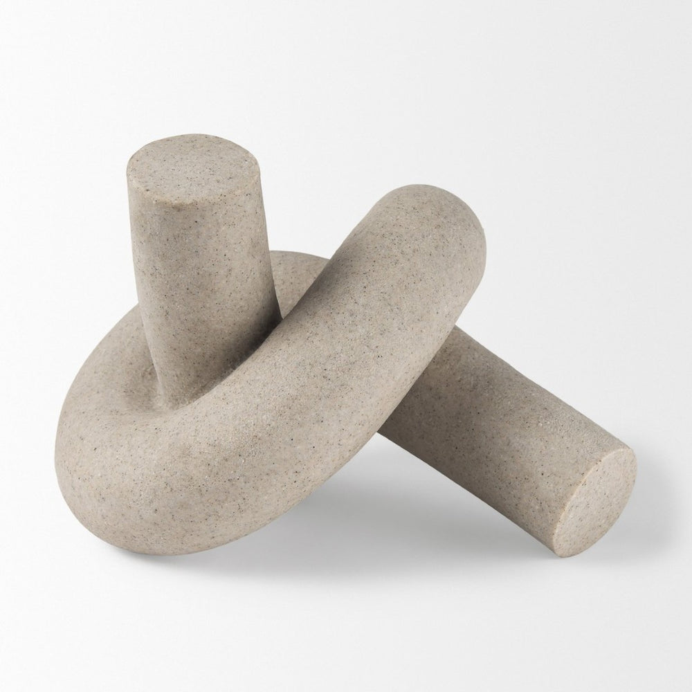 Mercana Otto Modern Knot Sculpture - Stylish Decorative Object for Contemporary Home Decor and Staging Sandstone Resin | Large 70180