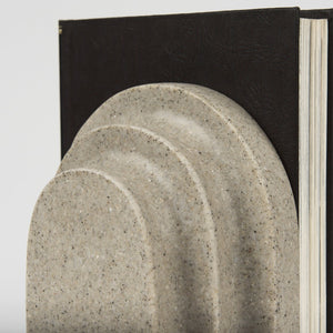 Mercana Empire Granite Resin Arc Book Ends – Elegant Support for Books & Décor in Any Style, 14.6" Long Sandstone Resin | Set of 2 70182