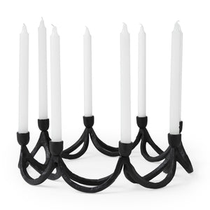 Mercana Seraph Round Candle Holder - Sculptural Iron Design for Elegant Ambiance and Stunning Table Décor 70185