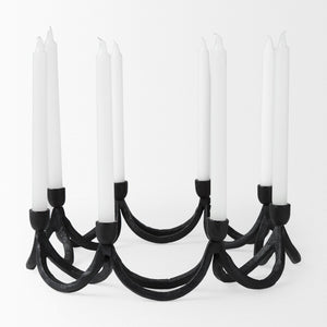 Mercana Seraph Round Candle Holder - Sculptural Iron Design for Elegant Ambiance and Stunning Table Décor 70185