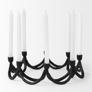 Mercana Seraph Round Candle Holder - Sculptural Iron Design for Elegant Ambiance and Stunning Table Décor 70185