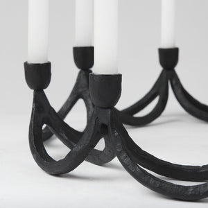 Mercana Seraph Round Candle Holder - Sculptural Iron Design for Elegant Ambiance and Stunning Table Décor 70185