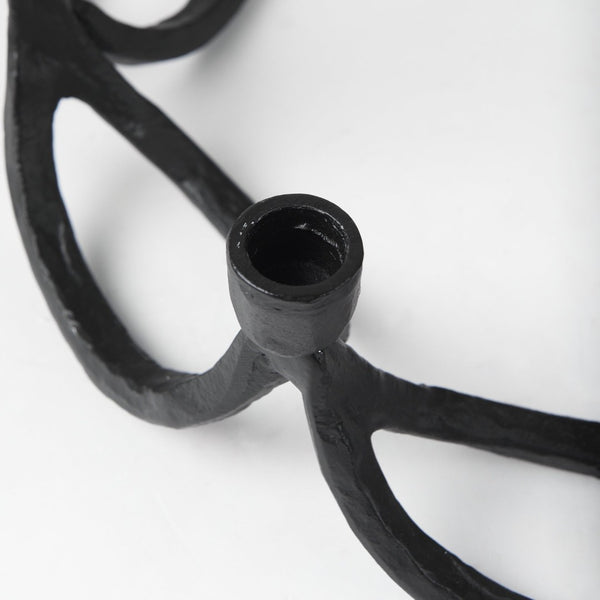 Mercana Seraph Round Candle Holder - Sculptural Iron Design for Elegant Ambiance and Stunning Table Décor 70185