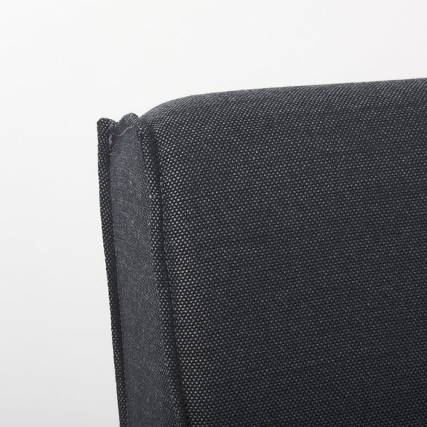 Mercana Damon Upholstered Dining Chair with Casters - Elegant Cream Fabric, Supportive Backrest & Mobility Gray Fabric 68325