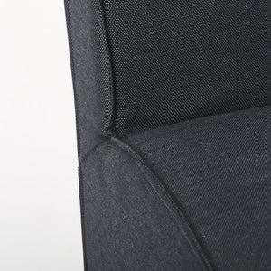 Mercana Damon Upholstered Dining Chair with Casters - Elegant Cream Fabric, Supportive Backrest & Mobility Gray Fabric 68325