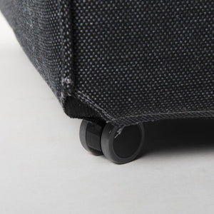 Mercana Damon Upholstered Dining Chair with Casters - Elegant Cream Fabric, Supportive Backrest & Mobility Gray Fabric 68325