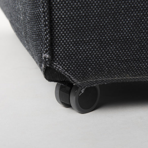 Mercana Damon Upholstered Dining Chair with Casters - Elegant Cream Fabric, Supportive Backrest & Mobility Gray Fabric 68325