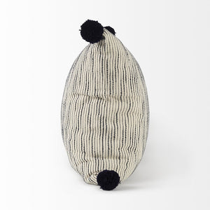 Mercana Krystal Decorative Pillow Cover – Modern Boho Charm with Blue Pom Pom Accents for Cozy Spaces Cream/Black | PomPoms | 18x18 70063