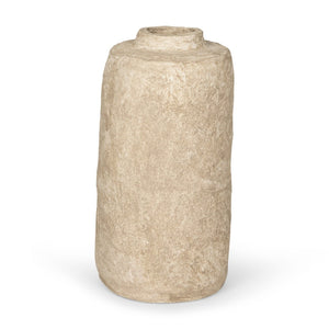 Mercana Rama Hand-Crafted Eco-Friendly Floor Vase - Unique Artisanal Accent for Modern Bohemian Decor Beige Paper Mache | Small 70200