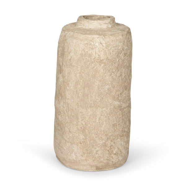 Mercana Rama Hand-Crafted Eco-Friendly Floor Vase - Unique Artisanal Accent for Modern Bohemian Decor Beige Paper Mache | Small 70200
