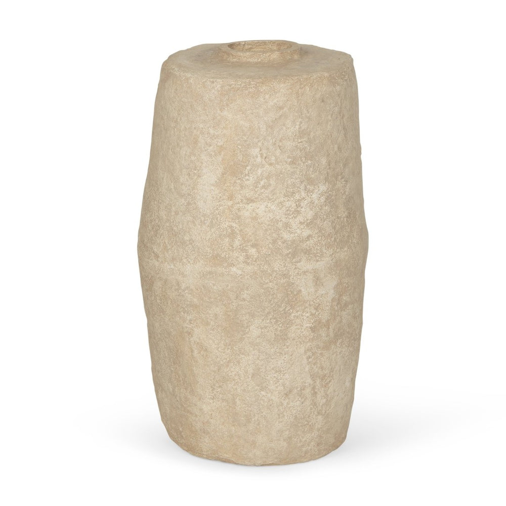 Mercana Rama Hand-Crafted Eco-Friendly Floor Vase - Unique Artisanal Accent for Modern Bohemian Decor Beige Paper Mache| Large 70201