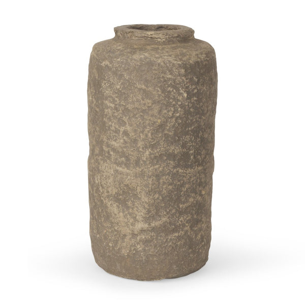 Mercana Bala Handcrafted Paper Mache Vase - Sustainable Artisanal Home Accent for Unique Decor and Style Gray Paper Mache | Small 70204